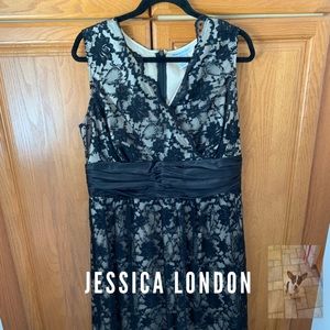 Jessica London black lace party dress size 14